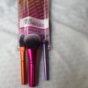 Real Techniques Mini Brush Trio - Orange, Pink, Purple